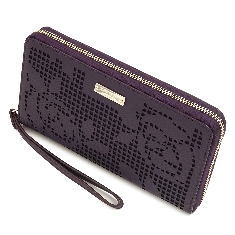 Kate Spade Perforated Rose Phone Wristlet Wallet Mahogany Dark Purple # X001VTHAMV