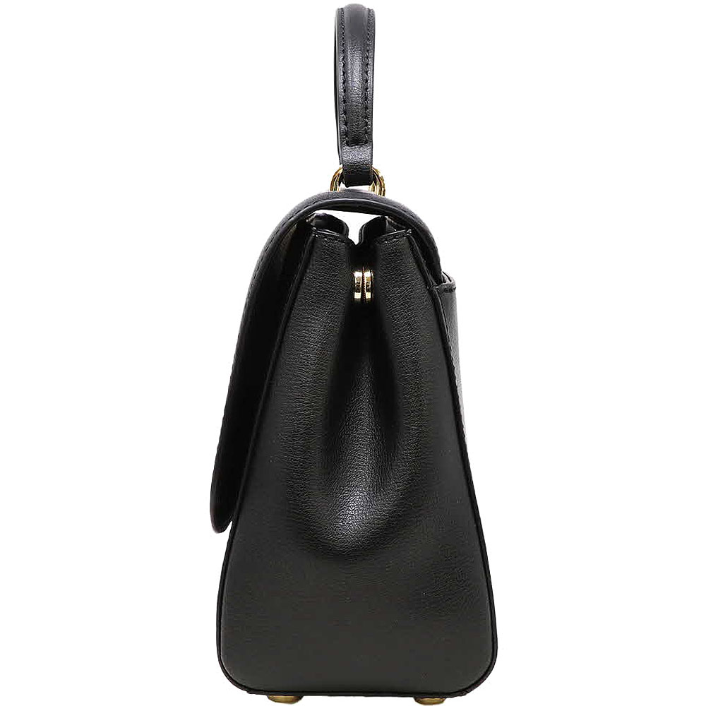 Michael Kors Mott Medium Top Handle Leather Satchel Black # 35S0GOXS2L