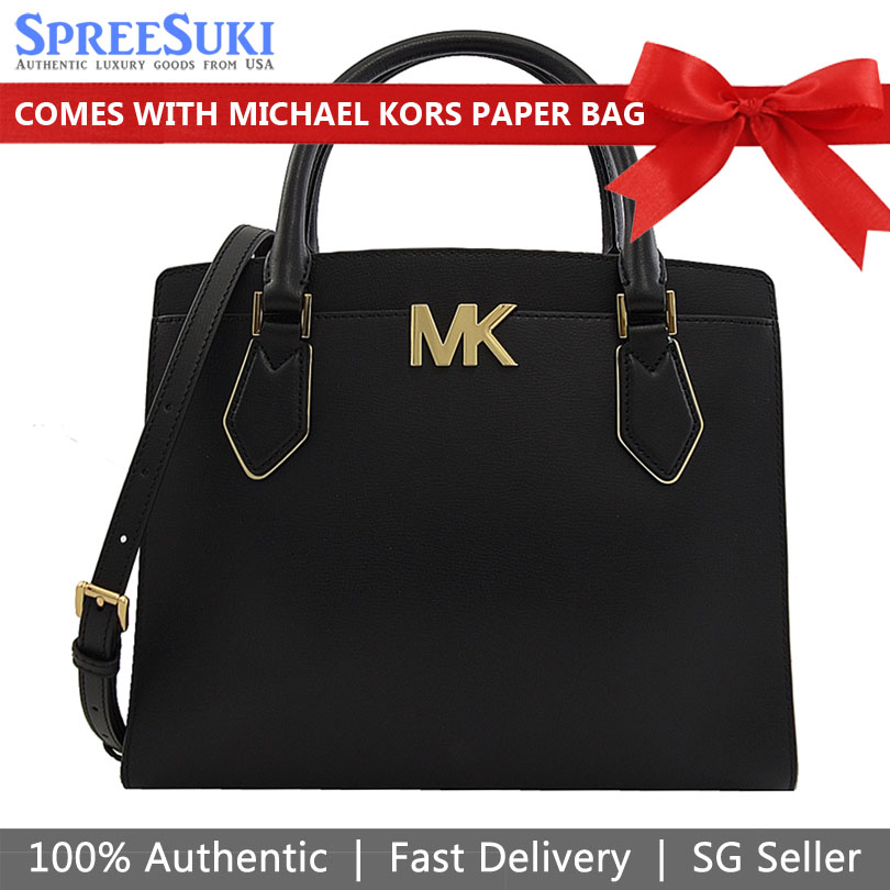 Michael Kors Crossbody Bag Mott Large Satchel Black # 35T0GOXS3L