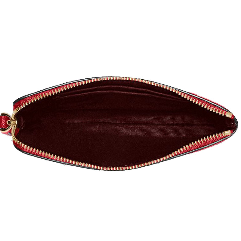 Coach Small Wristlet Corner Zip Wristlet Leather 1941 Red # 58032