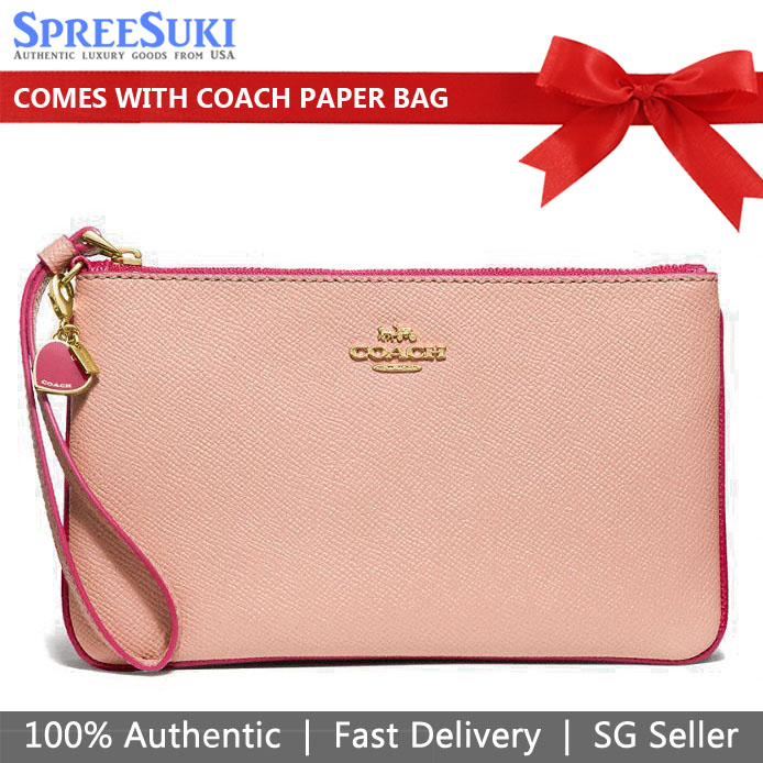Coach Large Wristlet With Charms Nude Pink # F29398