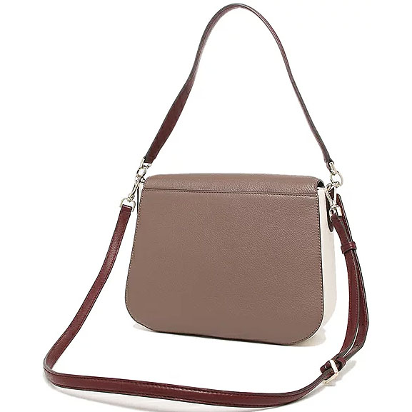 Kate Spade Crossbody Bag Medium Flap Shoulder Bag Neutral Beige / Brown # WKR00070