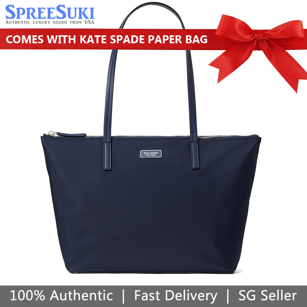 Kate Spade Shoulder Bag Hayden Top Zip Tote Nightcap Navy Dark Blue # WKRU6537