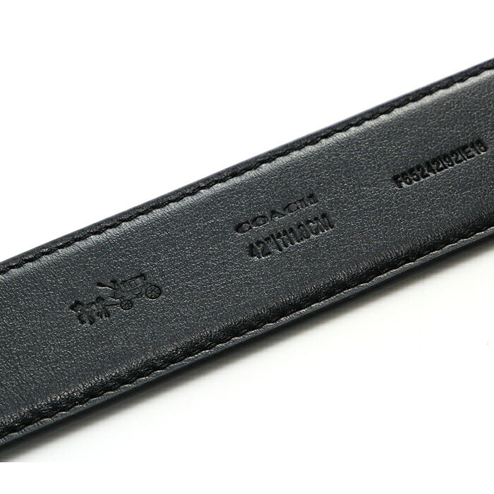 Coach Men Signature Mod Plaque Harness Cut-To-Size Reversible Belt Charcoal Black # F65242