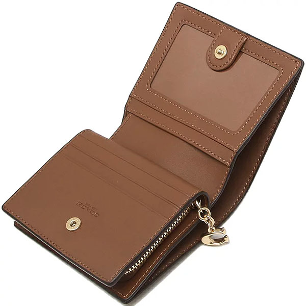Coach Small Wallet Signature Pvc Snap Wallet Khaki Redwood # C3309