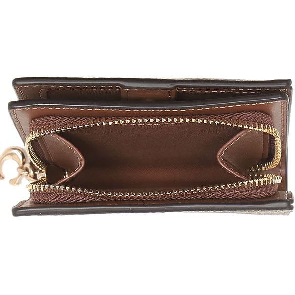Coach Small Wallet Signature Pvc Snap Wallet Khaki Redwood # C3309