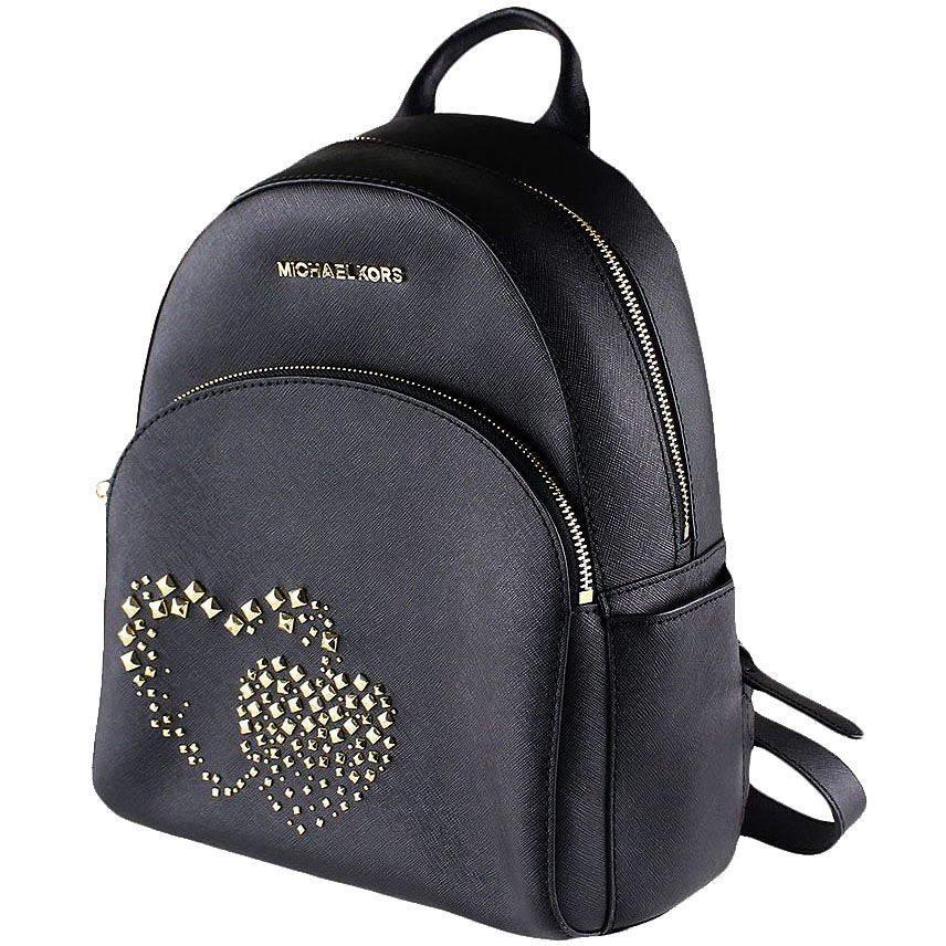 Michael Kors Abbey Heart Studs Medium Backpack Black # 35H8GAYB6L