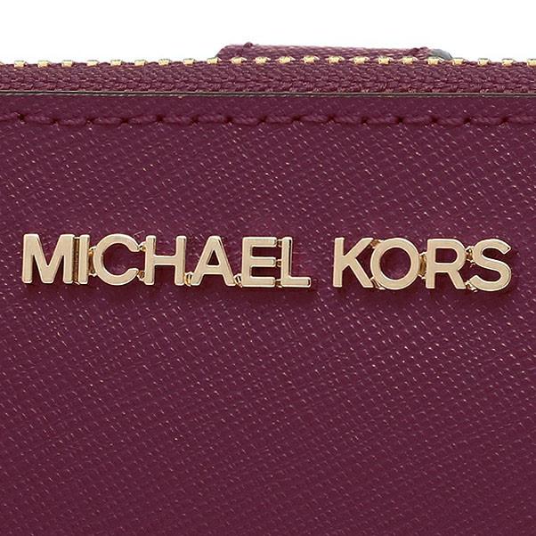 Michael Kors Phone Wallet Jet Set Travel Large Double Zip Wristlet Merlot Dark Red # 35F8GTVW0L