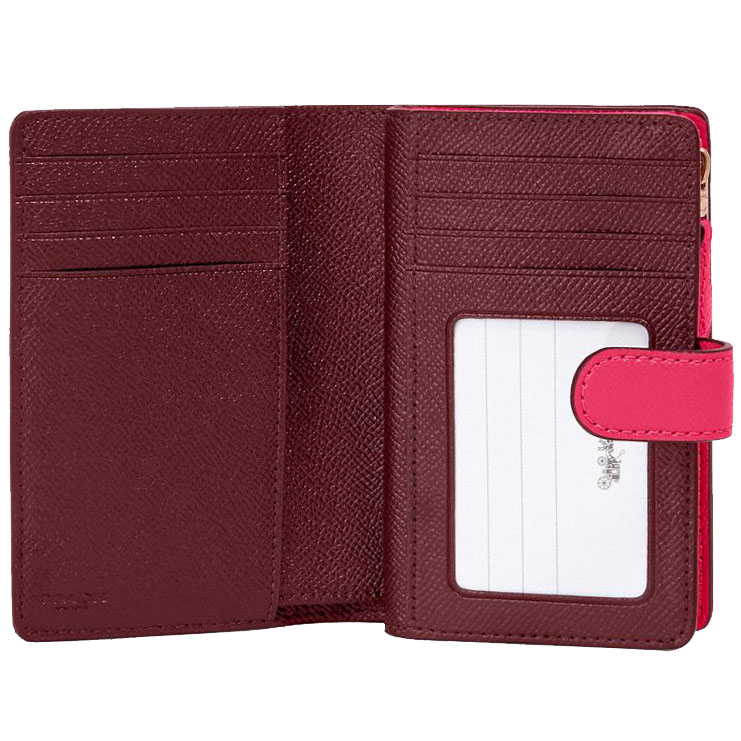 Coach Medium Wallet Medium Corner Zip Wallet Electric Pink # 11484