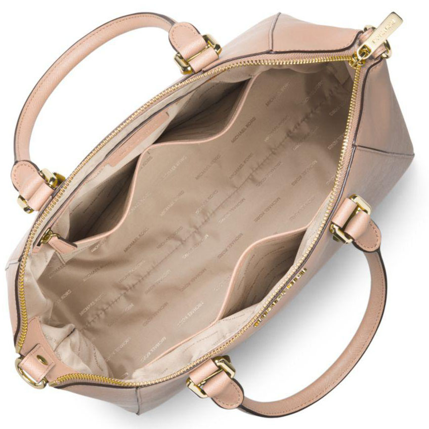 Michael Kors Crossbody Bag Ciara Large Top Zip Satchel Truffle Brown # 38F8TC6S3L