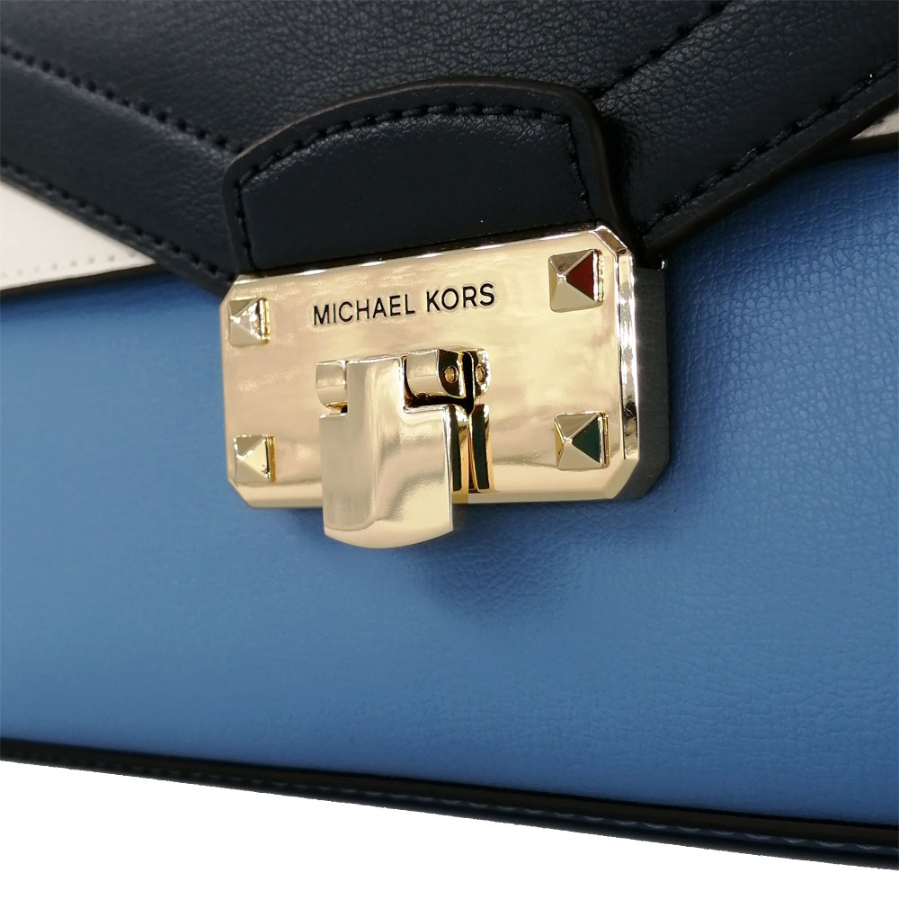 Michael Kors Medium Kinsley Shoulder Flap Leather French Blue # 35S0GYKF2T