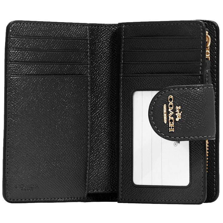 Coach Medium Wallet Medium Corner Zip Wallet Black # 6390