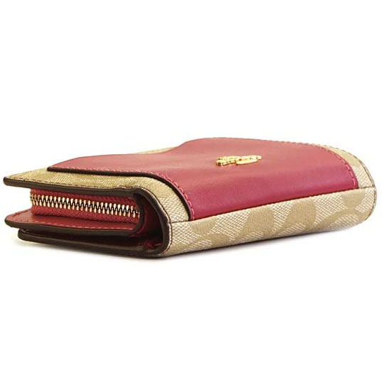Coach Medium Wallet Medium Corner Zip Wallet Khaki # F27147