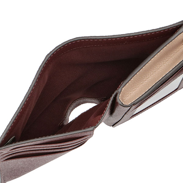 Coach Medium Wallet Medium Corner Zip Wallet Taupe Beige # 6390