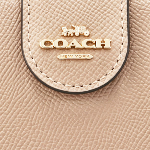 Coach Medium Wallet Medium Corner Zip Wallet Taupe Beige # 6390
