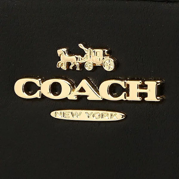 Coach Long Wallet Accordion Zip Wallet In Signature Canvas Khaki / Black # F54630