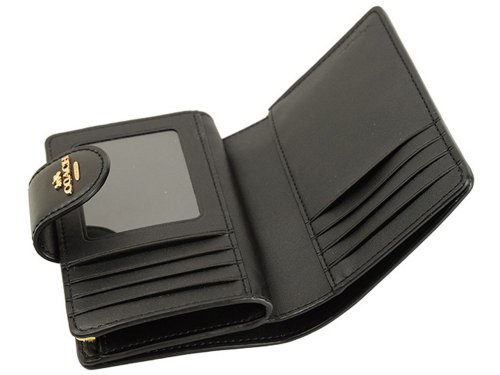 Coach Medium Wallet Medium Corner Zip Wallet In Signature Canvas Brown Black # C0082
