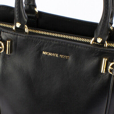 Michael Kors Crossbody Bag Small Top Zip Messenger Tote Amelia Leather Bag Black # 30H8GEWM1L
