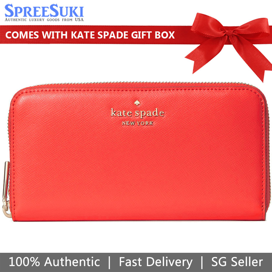 Kate Spade Long Wallet Large Continental Wallet Digital Red # WLR00130