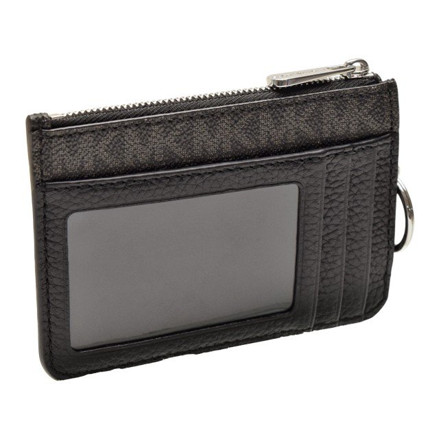 Michael Kors Fulton Small Top Zip Coin Pouch Wallet Id Black # 35H8SFTP1B