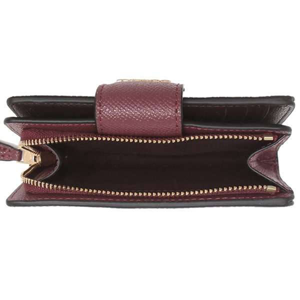 Coach Medium Corner Zip Wallet Vintage Mauve Dark Red # 6390