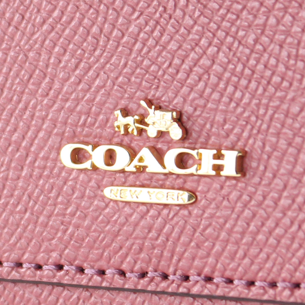 Coach Crossgrain Leather Accordion Zip Wallet Rose Petal Pink # F54007