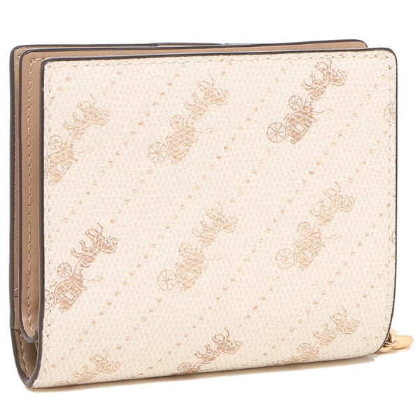Coach Snap Wallet With Horse And Carriage Dot Print Cream Off White # C4104