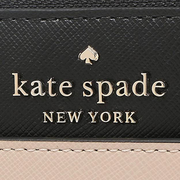 Kate Spade Long Wallet Staci Colorblock Large Continental Wallet Warm Beige Black # WLR00120