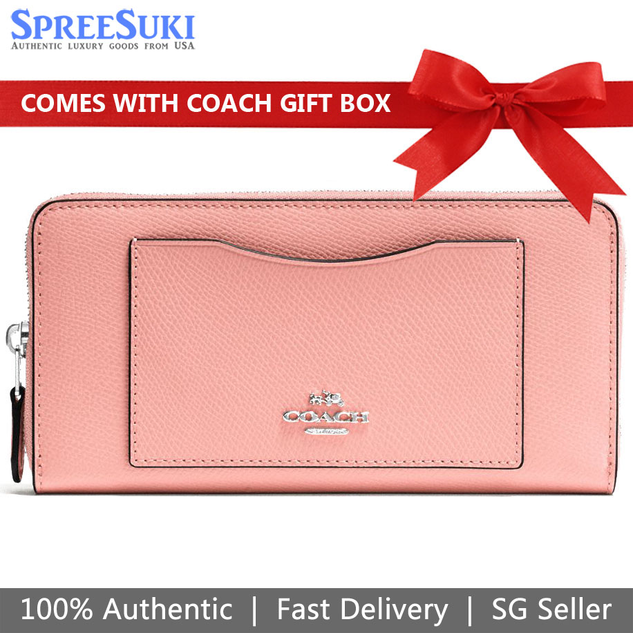 Coach Long Wallet Accordion Zip Wallet Blush Pink # F54007