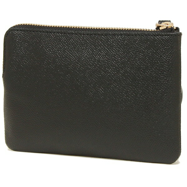 Coach Small Wristlet In Gift Box Corner Zip Wristlet In Crossgrain Leather Black # 58032