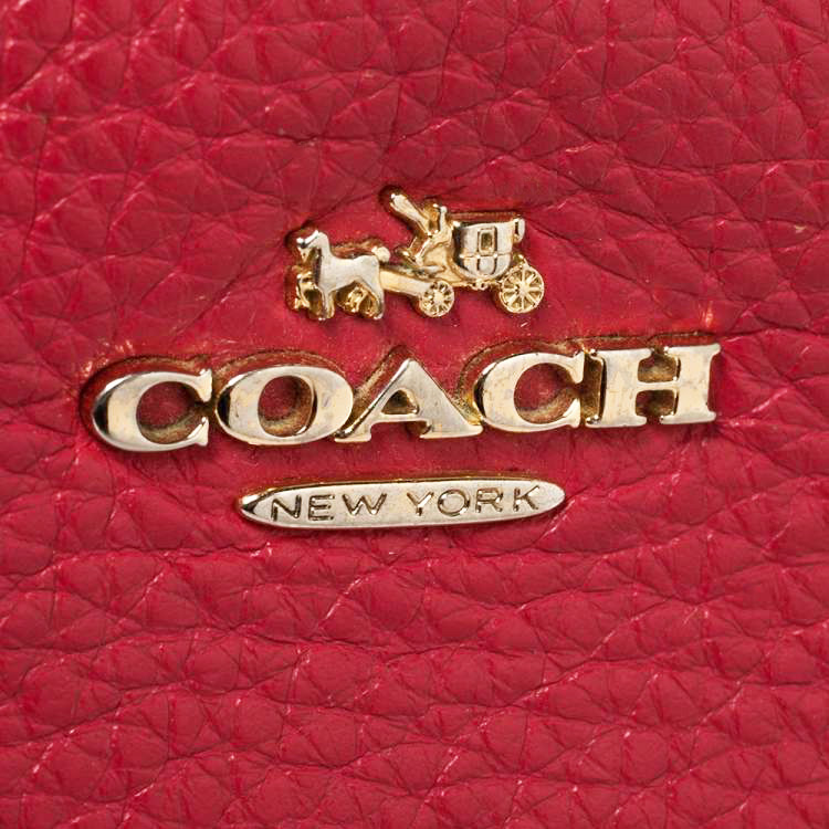 Coach Pebbled Leather Crossbody Pouch True Red # F30259