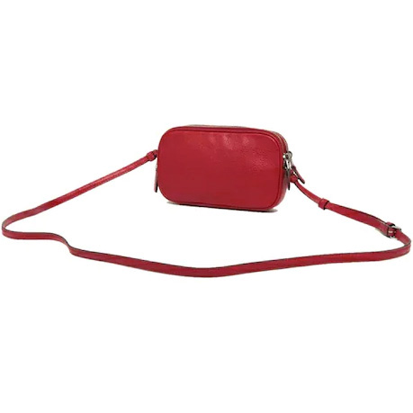 Coach Pebbled Leather Crossbody Pouch True Red # F30259