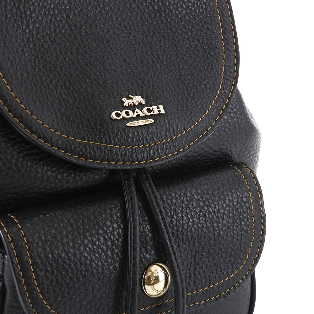 Coach Leather Pennie Backpack 22 Black # C4121