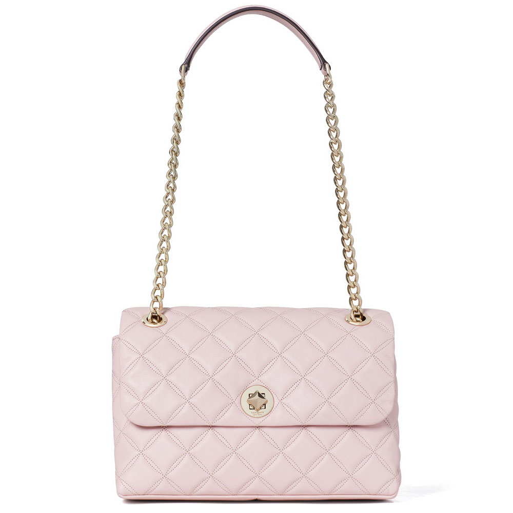 Kate Spade Crossbody Bag Natalia Medium Flap Shoulder Bag Rose Smoke Pink # WKRU7076