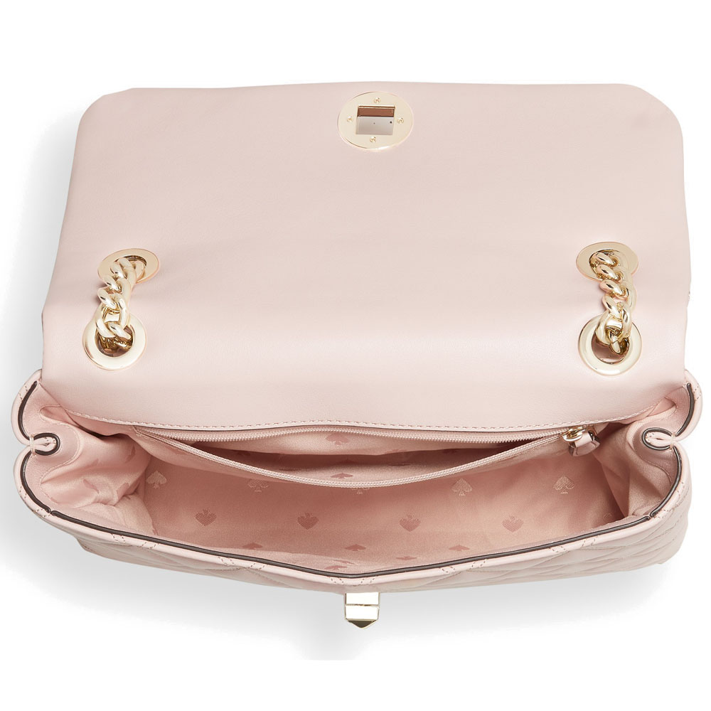 Kate Spade Crossbody Bag Natalia Medium Flap Shoulder Bag Rose Smoke Pink # WKRU7076