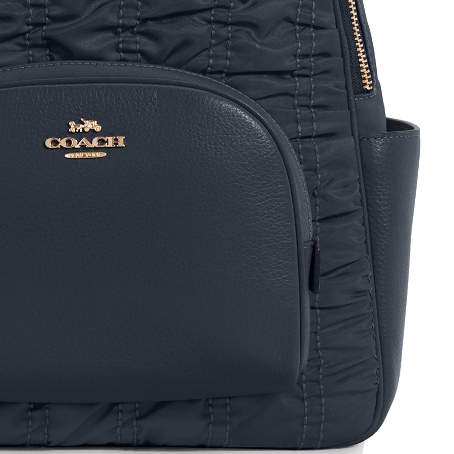 Coach Court Backpack With Ruching Nylon Midnight # C4094