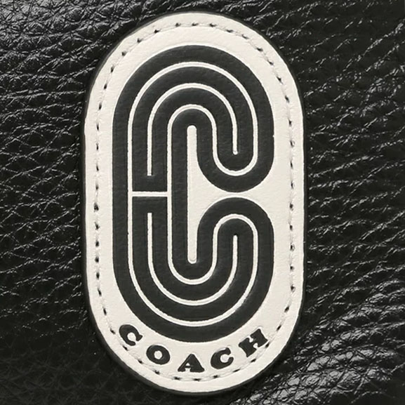 Coach Crossbody Bag Camera Bag Nylon And Refined Pebbled Leather Court Crossbody Black Silver # C5050