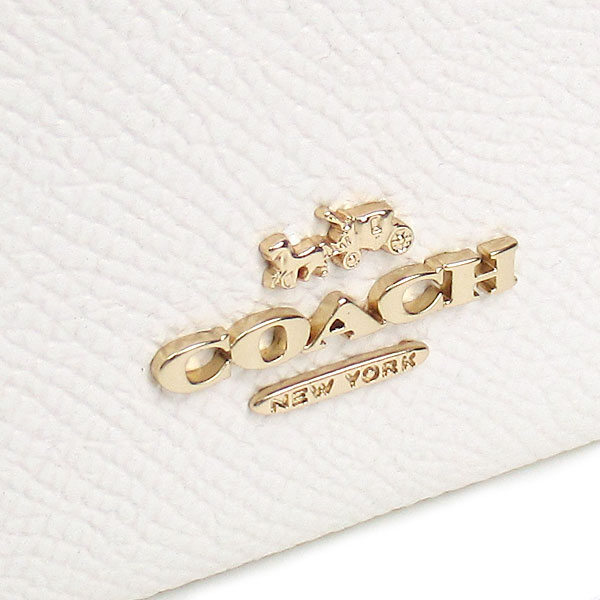 Coach Crossgrain Leather Mini Id Skinny Chalk Off White # 88250