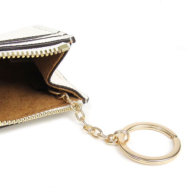 Coach Crossgrain Leather Mini Id Skinny Chalk Off White # 88250