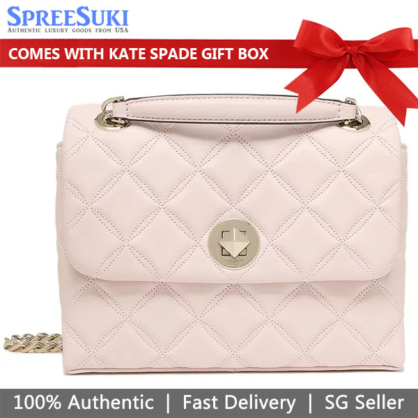 Kate Spade Crossbody Bag Natalia Small Flap Crossbody Chalk Pink # WKRU7074