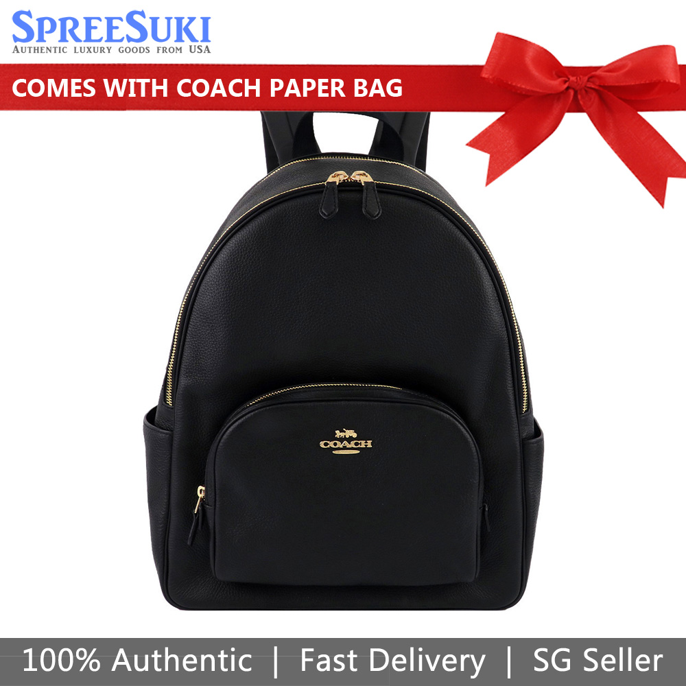 Coach Leather Large Court Backpack Black # 5669