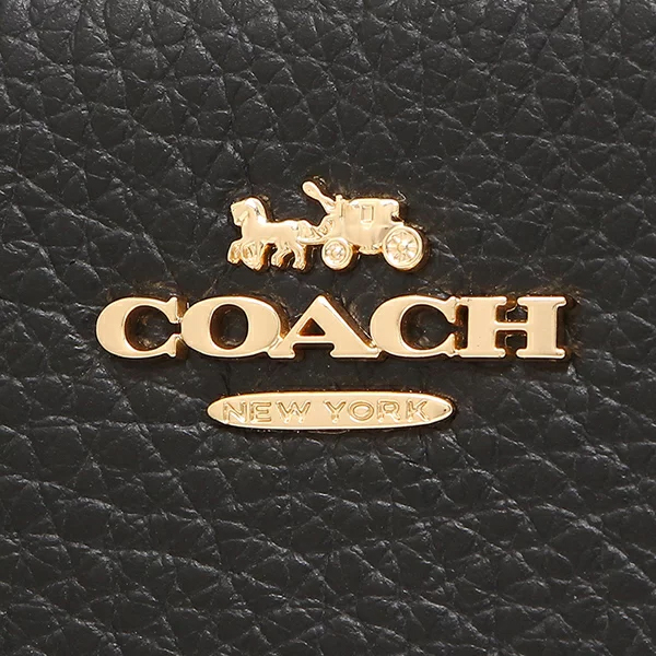 Coach Medium Wallet Pebbled Leather Medium Id Zip Black # C4124