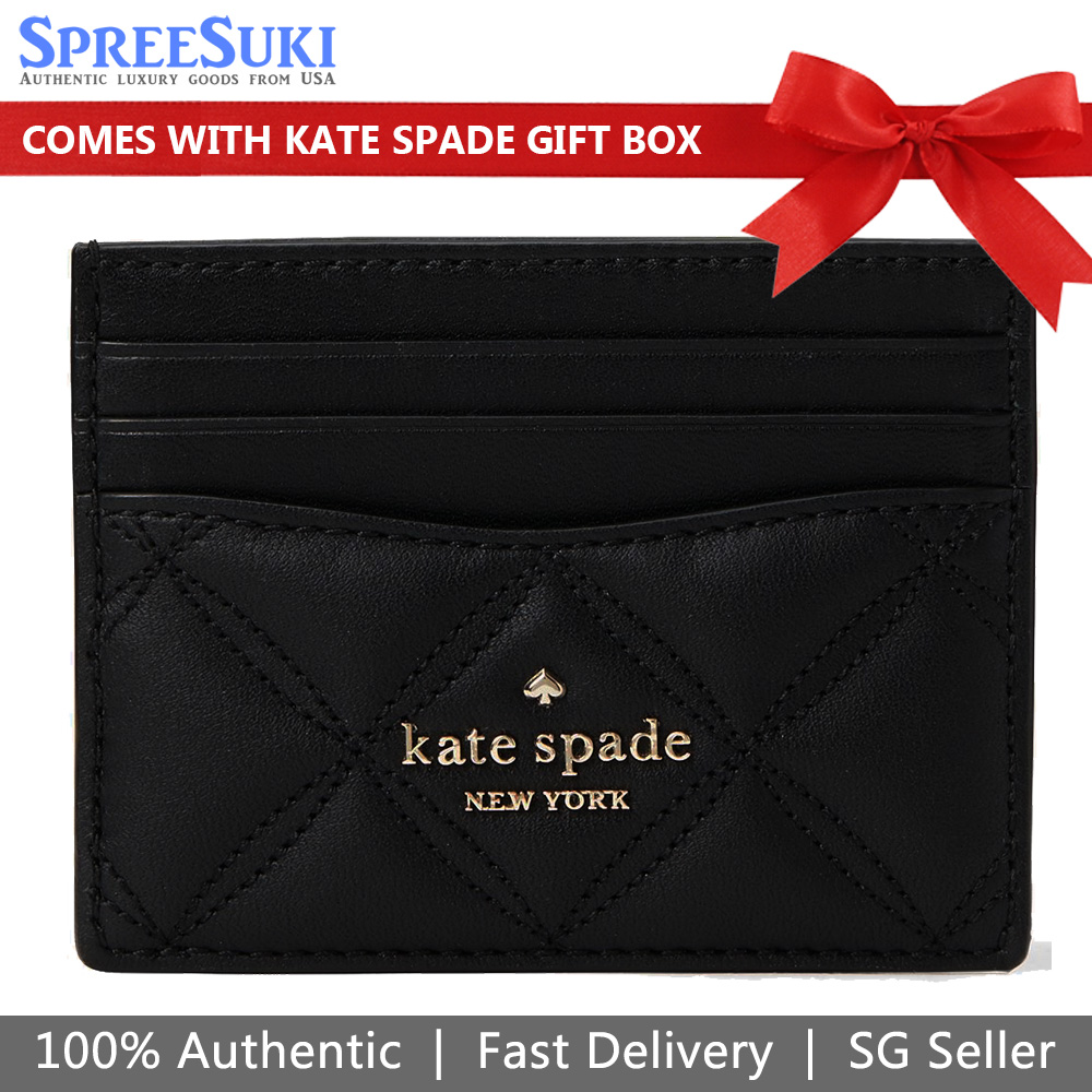 Kate Spade Small Slim Card Holder Black # WLR00259