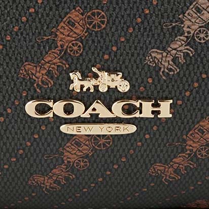 Coach Tote Shoulder Bag Horse And Carriage Tote With Horse And Carriage Dot Print Black # C4061