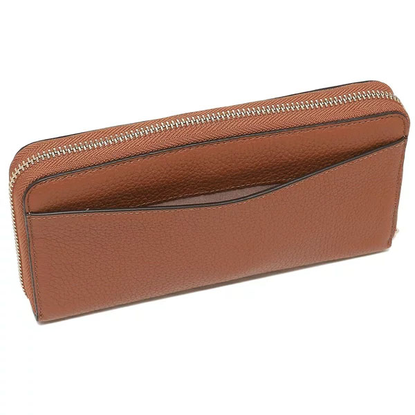Kate Spade Long Wallet Pebbled Leather Large Continental Wallet Warm Gingerbread Brown # WLR00392
