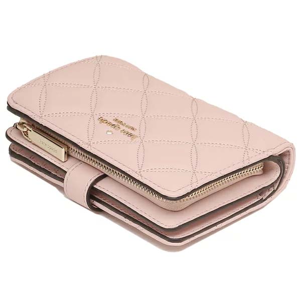 Kate Spade Medium Natalia Medium Compact Bifold Wallet Rose Smoke Pink # WLRU6344