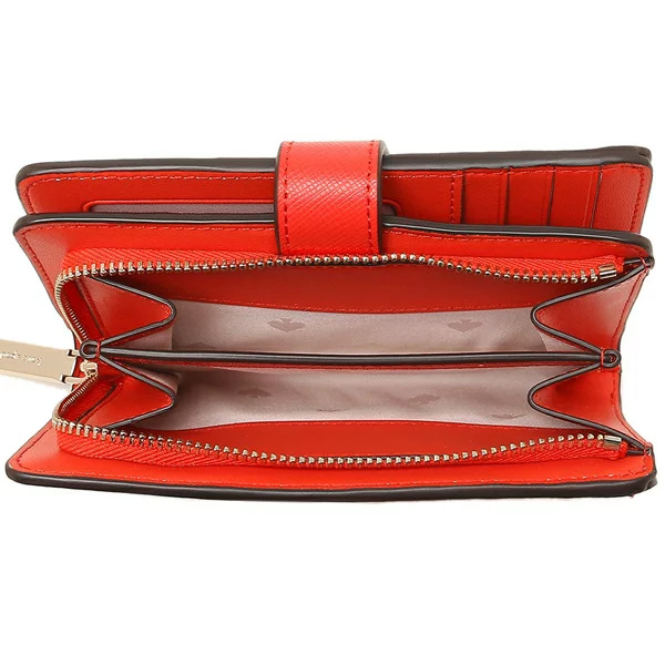 Kate Spade Medium Wallet Staci Medium Compact Bifold Wallet Gazpacho Orange Red # WLR00128