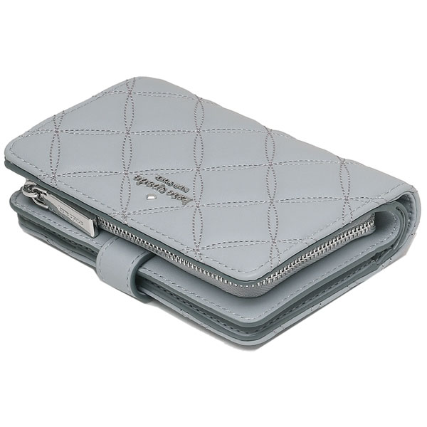 Kate Spade Medium Wallet Natalia Medium Compact Bifold Wallet Brushed Steel Grey # WLRU6344