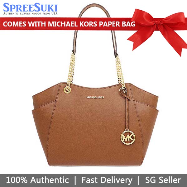 Michael Kors Shoulder Bag Tote Large Chain Shoulder Bag Luggage Brown # 35T5GTVT3L