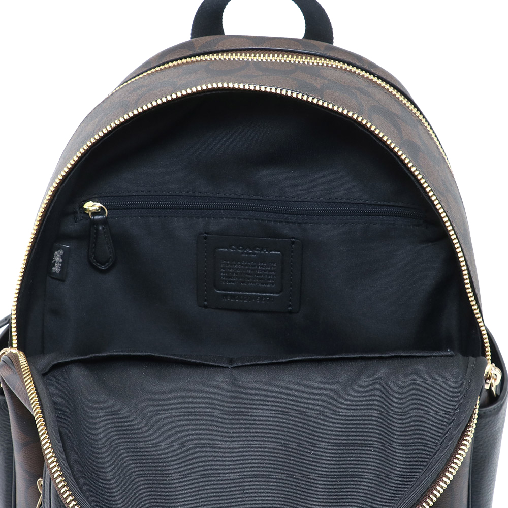 Coach Medium Backpack Court Backpack In Signature Brown Black # 5671